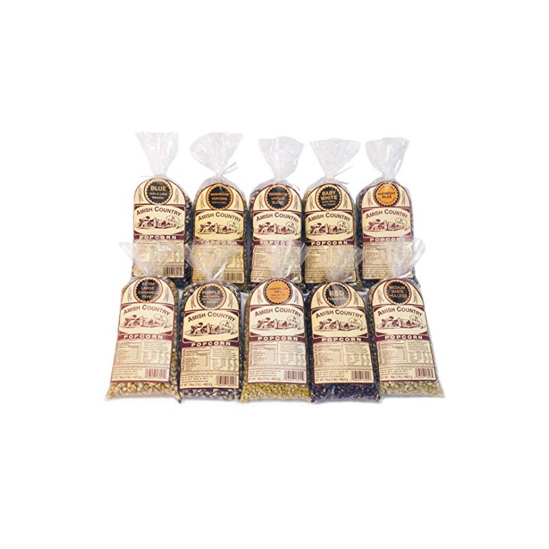 Amish Country Popcorn - 10 (1 Lb Bag) Variety Gift