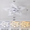 Dalouguan Flush Mount Ceiling Fan with Lights, 24" White ,Remote