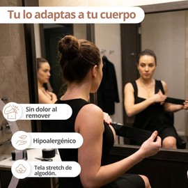 Pack Cinta Levanta Busto, 5mts 6cm Ancho, Ideal para Escotes, + 10 Parches Cubre Pezon Tela, Levanta Pezoneras Silicona Reutilizables Ropa Interior Bikini Vestidos Strapless