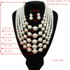 Yuhuan Women Elegant Pearl Jewelry Bead Cluster Collar Bib Choker