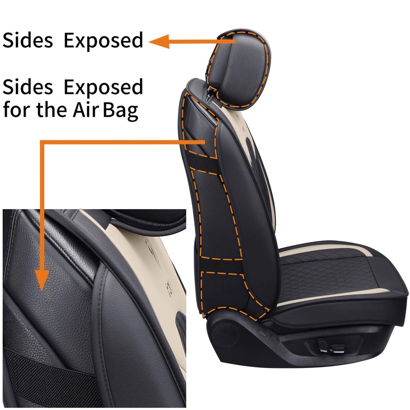 Aierxuan Front Seat Covers for Cars Leather Waterproof Universal Fit