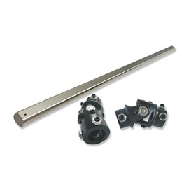 IMOOA 22" Steering Shaft with Dual Universal U Joints (3/4" DD x 3/4" DD & 3/4" DD x 1" DD)