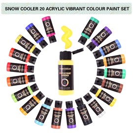 Acrylic Paint Set, 20 Colors (60ml/2OZ) Acrylic Paints for Artists Beginners Students, Art Craft Paints for Canvas Wood Fabric Painting