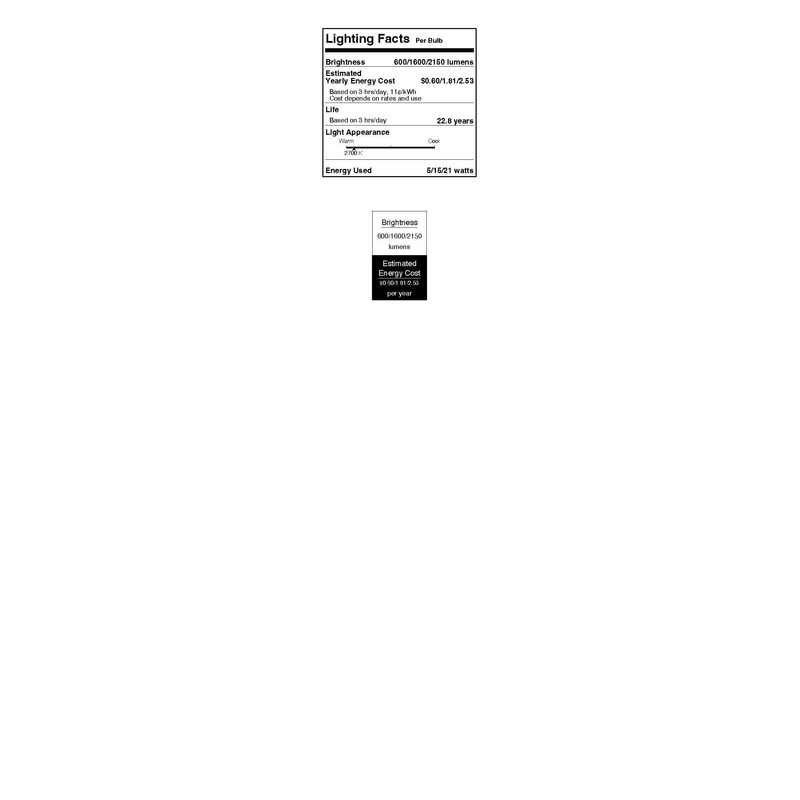 Westinghouse Lighting 5321000 5/15/21 Watt (50/100/150 Watt Equivalent) Omni A21