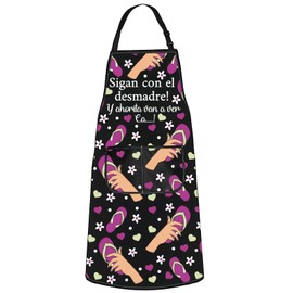 MYSOMY Latina Mom Apron Latina Gift Hispanic Mom Gift Te Calmas o Te Calmo Gifts Spanish Mom Apron Latino Kitchen Apron (Sigan con UK1)