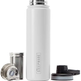 The Tea Spot Steepware Tea Tumbler 22oz, Fog Grey- Travel Bottle with Tea Infuser for Loose Leaf Tea or Iced Coffee - Sleek Double-Walled Insulated Bottle