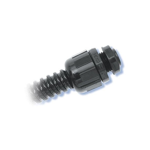 Heyco 8400 3/8" Liquid Tight Conduit Fitting Blk W/8463 Nut