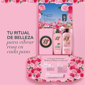 Herbal Essences Shampoo Vibras Rosa Kit Exclusivo Rosa Mosqueta 240 ml + Acondicionador 240 ml + Crema Para Peinar 150 ml + Mascarilla Nutritiva 300 m