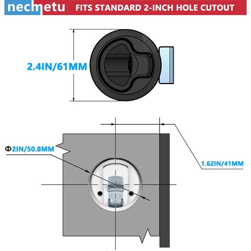 2 Pack Boat Slam Latch 2" Zinc Alloy RV Flush