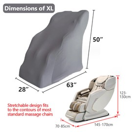 Massage Chair Cover - Elastic Fabric Armchair Slipcover Full Body Storage Furniture Protector for Recliner Wing Chair, Zero Gravity Chair Accessories (XL (28" L x 63" W x 50" H))