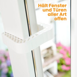 homeXpert Window Clamps, Set of 6, White, Window Stopper, Clamp Protection Window, Window Holder, Window Wedge Against Slamming Windows and Doors - Window Open Holder for Ventilation, Reliable and