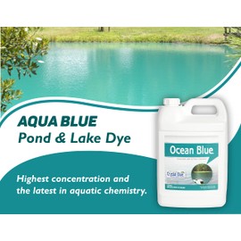 Crystal Blue Ocean Blue Pond Dye - 1 Gallon - Aqua Blue Color Treats up to 1 Acre - Clean, Clear & Aqua Blue Water - Environmentally Friendly Pond Dye