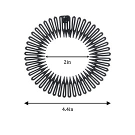 VJSSUJK 6PCS Full Circular Stretch Comb Headbands for Women, Plastic Flexi Comb Hairbands with Teeth, One Size Fits Most, Black Color