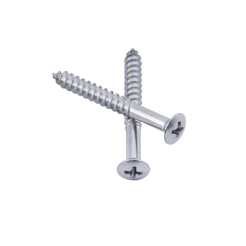 Musiclily 5x45mm Neck Plate Screw Screws, Chrome(Pack of 8)