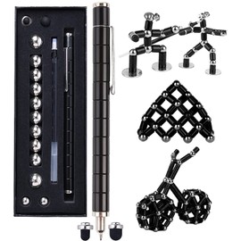 Bolígrafo de descompresión, juguete magnético para ansiedad, juguete magnético para aliviar la presión, regalo para niños o amigos (negro)