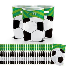 ASTARON Football Party Bags for Kids Party 30 Pcs Soccer Birthday Gift Bags, Football Party Bags Plastic Goodie Bags for Kids Favors Soccer Party Decorations Supplies