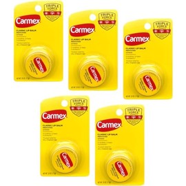 Carmex Bálsamo labial clásico medicado, 0.25 oz (paquete de 5)