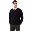 Kallspin Men's V-Neck Long Sleeve Jumper Pure Cotton Lightweight Pullover