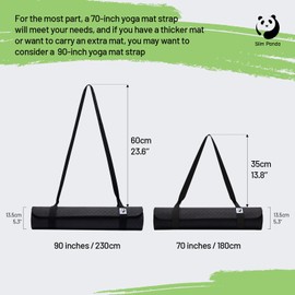 Slim Panda Yoga Mat Straps for Carrying,Adjustable Yoga Mat Carrier, Yoga Mat Sling(Yoga Mat Not Included)(Black 2.3M)