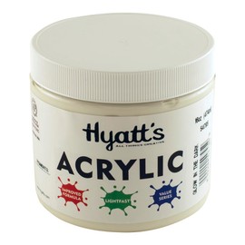 Hyatt's Glow In The Dark Acrylic Paint | 16 Oz Acrylic Paint Jar Artist Grade | Quick Drying and Non Toxic Paint | Heavy Body Acrylic Paint I Art Supplies for Painting and Crafts