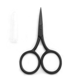 Highsoner Wave 3.5 Inch Facial Hair Scissors for Men - Mustache, Nose, Beard, Eyebrows, Eyelashes and Ear Hair Cutting Scissors - Professional Trimming Scissors (Black)
