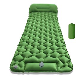 Camping Sleeping Pad, Ultralight Camping Mat with Pillow Built-in Foot Pump Inflatable Sleeping Pads Compact for Camping Backpacking Hiking Traveling Tent