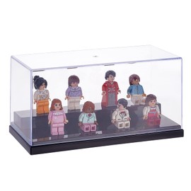 OLYCRAFT Clear Acrylic Display Case Box Dupstproof Protection Showcase with Black Base Countertop Box Cube Organizer Stand Riser Model Boxes for Action Figures 9x20x11cm