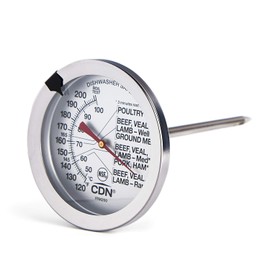 CDN IRM200 Glow ProAccurate Termómetro Resistente al Horno, para Carne y Aves de Corral, Carne/Ave, Esfera Grande, Plateado, Extra Grande, 1