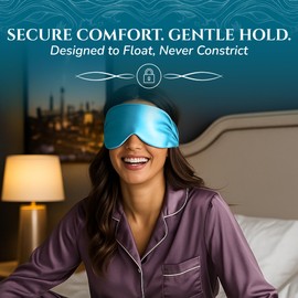SLEEP SANCTUARY Luxury Eye Masks for Sleep, Ultimate Comfortable Sleep Mask for Women & Men – 100% Mulberry Silk for Total Blackout, Ideal for Side Sleepers - Secure, Adjustable Fit (Peacock Blue)