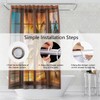 Umpoo Tropical Ocean Beach Shower Curtain Rustic Wood Window View