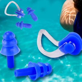 6 Packs Kids Swimming Nose Clips Swimming Earplugs Silicone Earplugs Protection Kit Swimming Training Protector Pegs for Swimming Men Women Adult Children Beginners