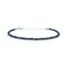Damenarmband Snowy Obsidian Naturstein 2 mm dick 925er Sterlingsilber verstellbar