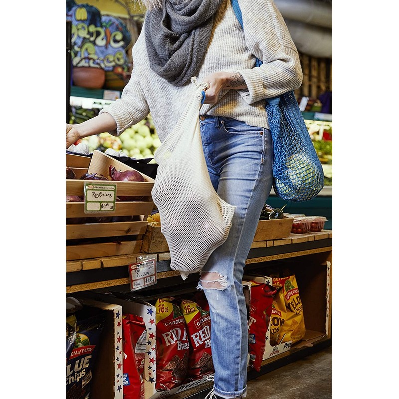 Reusable Produce Bags, 6-Pack - Assorted Sizes, Certified Organic Cotton