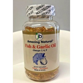 Amazing Natural Fish & Garlic Oil 1000 mg Omega 3,6,9 200 Softagels