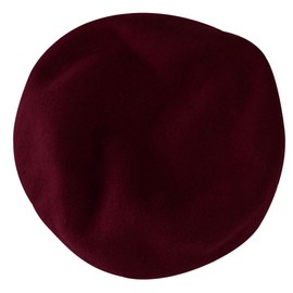 Carby's Women's Beret Hat Piping Beret Piping Hat UV Protection, 12. Bordeaux/Wool