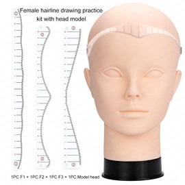 Hairline Stencil Ruler Kit for Scalp Micropigmentation – Precision Measuring Tool with Multiple Shapes for Men & Women – Ideal for SMP, &Hairline Mapping (1 Box Hairline Ruler with Practice Model)