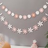 2 Pink Daisy Garlands - Boho Birthday Party Banners with
