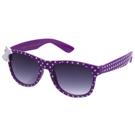 Kids Girls Fashion Sunglasses Purple Plastic Polka Dot Bow Sunglasses in Purple