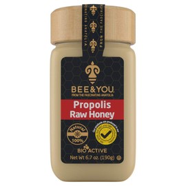 Bee and You Raw Honey + Propolis Mix – Pure – OU Kosher - No Additives/Flavors/Preservatives Added – 6.7 oz