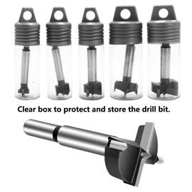 Forstner Bit 38mm, Woodworking Hole Saw, Black Tungsten Steel Wood Boring Bit, Round Shank Flat Wing Hinge Wood Cutter, Wood Auger Opener Tools