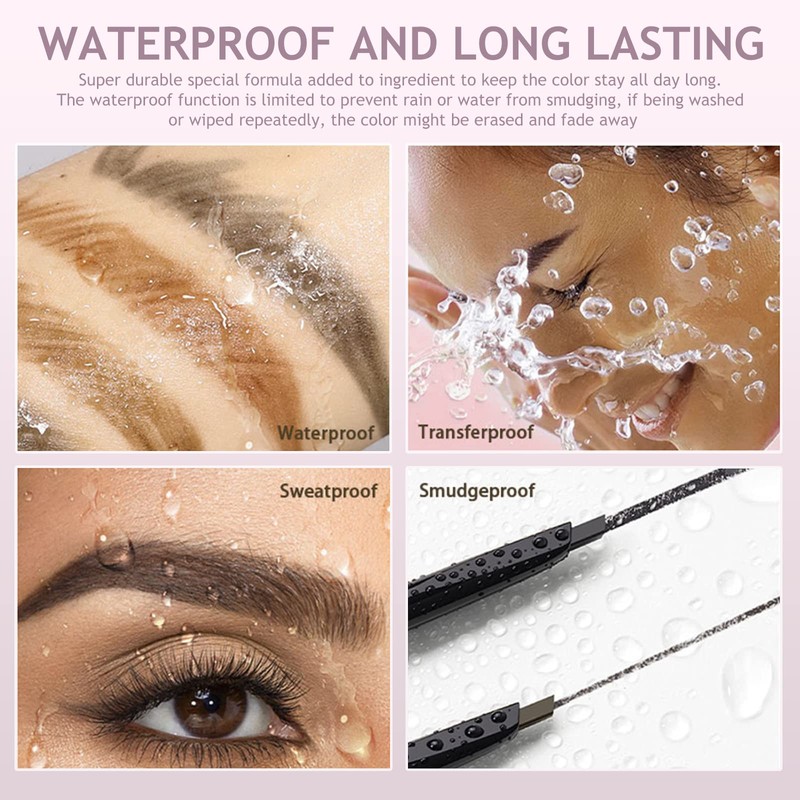 RICEEL Eyebrow Pen,Eyebrow Pencil with Brow Brush Double Ended Eyebrow
