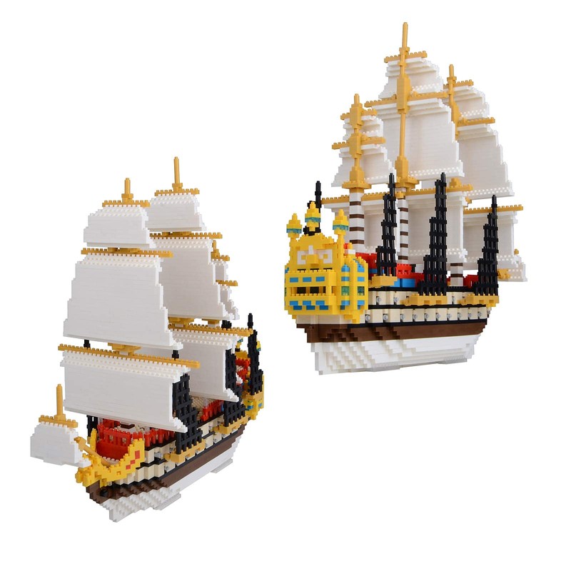 LULUFUN Sailboat Ship Building Blocks Kit DIY Nano Micro Building