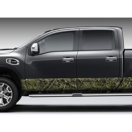 Camo Marshland Rocker Panel Graphic Decal Wrap Kit for Truck SUV (8 inches x 22 feet, Gloss)