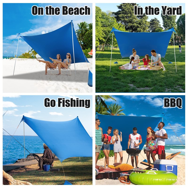 RUNBOW Beach Shade Canopy, Pop Up Sun Shade Tent with