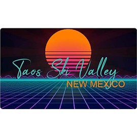 Taos Ski Valley New Mexico 2 X 1.25-Inch Vinyl Decal Stiker Retro Neon Design
