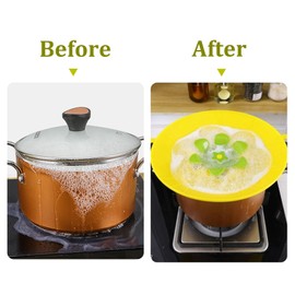 Uprony 3PCS Spill Stopper Lid Cover Boil Over Safeguard Pot Cover Silicone Spill Stopper Lid Multi-Function Lid Cover for Kitchen Cooking