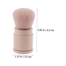 SAFIGLE Portable Retractable Makeup Brush Blush Loose Powder Brush for Travel Professional Use Easy Blending for Women Pink