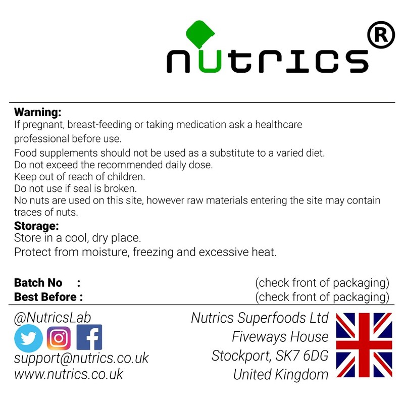 Nutrics® 600mg HARITAKI Harad Harde 100% Pure 90 V Capsules