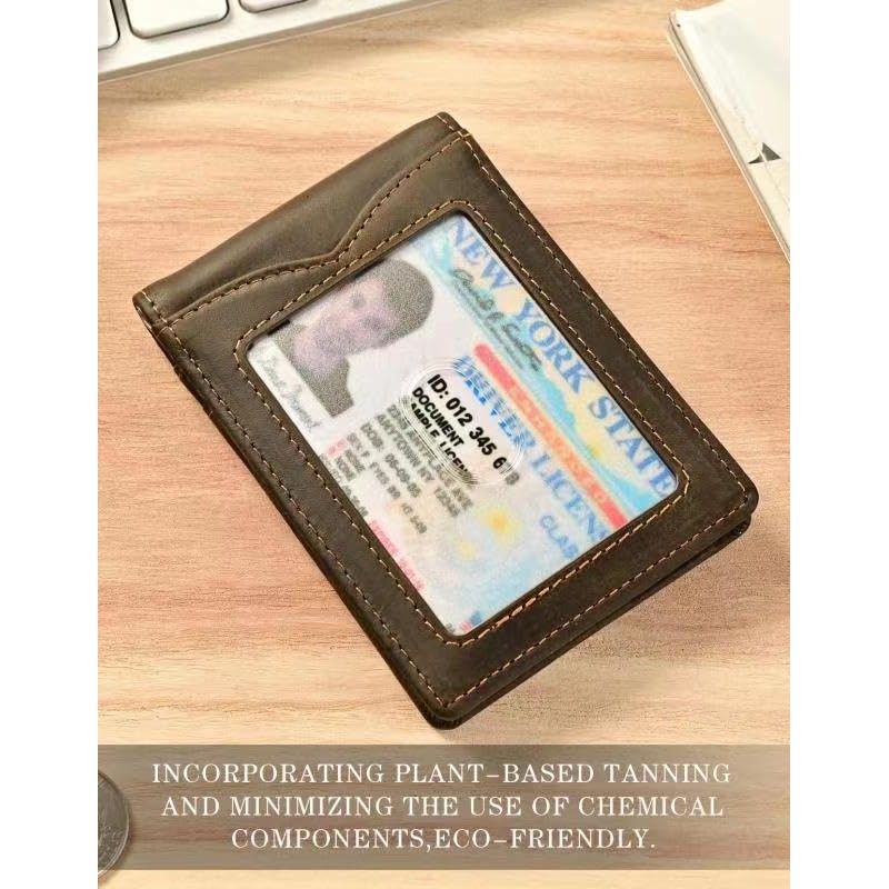 kinzd Slim Wallet with Money Clip RFID Blocking Minimalist Bifold