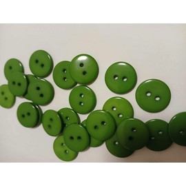 25 x Dark Green Round 18mm Resin Sewing Buttons for Knitting, Arts, Crafts and Clothes